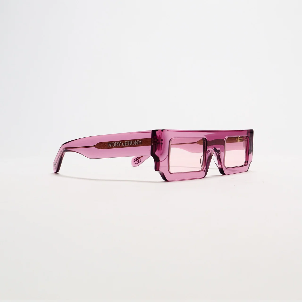 Hot Pink Rectangle Box Sunglasses - Image 4
