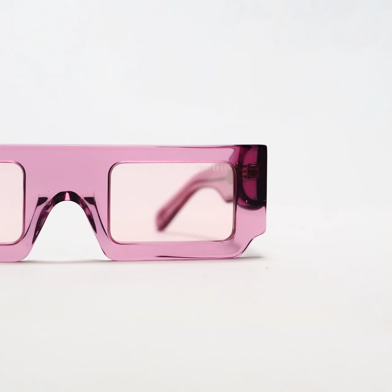 Hot Pink Rectangle Box Sunglasses - Image 5