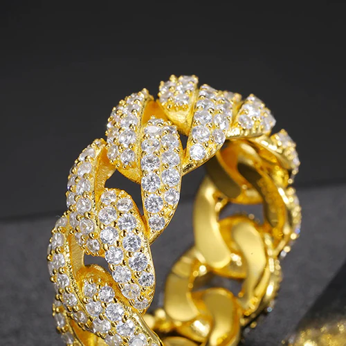 MOISSANITE CUBAN BAND RING IN STERLING SILVER - Image 4