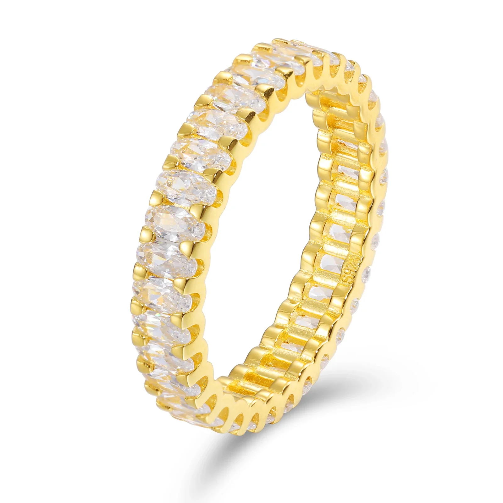 MOISSANITE DIAMOND BAND RING IN STERLING SILVER - Image 5