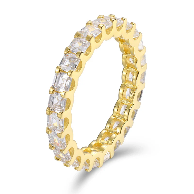 MOISSANITE DIAMOND BAND RING IN STERLING SILVER - Image 7