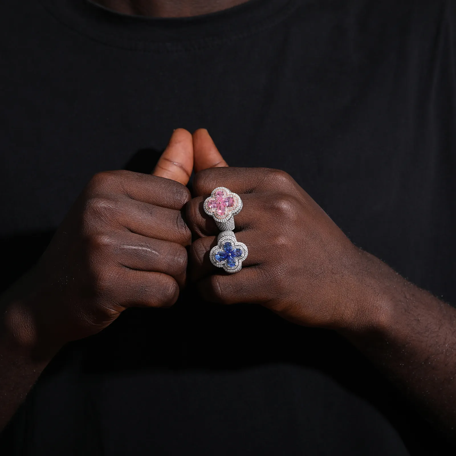 MOISSANITE FOUR LEAF RING IN STERLING SILVER - Image 4