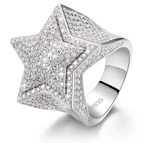 MOISSANITE STAR RING IN STERLING SILVER - Image 3