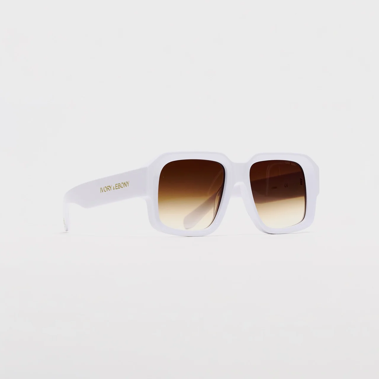Retro Squared White Sunglasses - Image 4