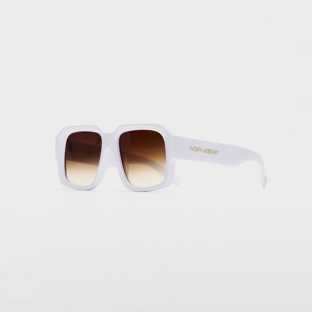 Retro Squared White Sunglasses - Image 5